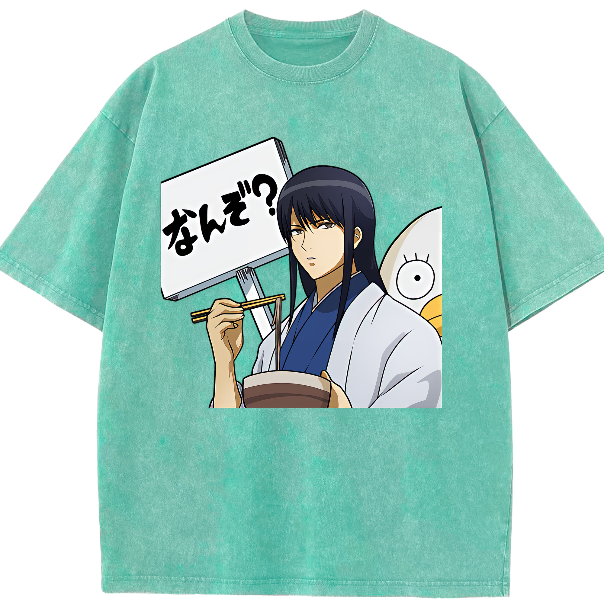 （画像用） ぎんたま 坂田銀時（さかたぎんとき） 神楽 志村新八（しむら しんぱち） GINTAMA Sakata Gintoki Kagura Shimura Shinpachi 綿100% ヴィンテージ風 半袖Tシャツ（フロントプリント）